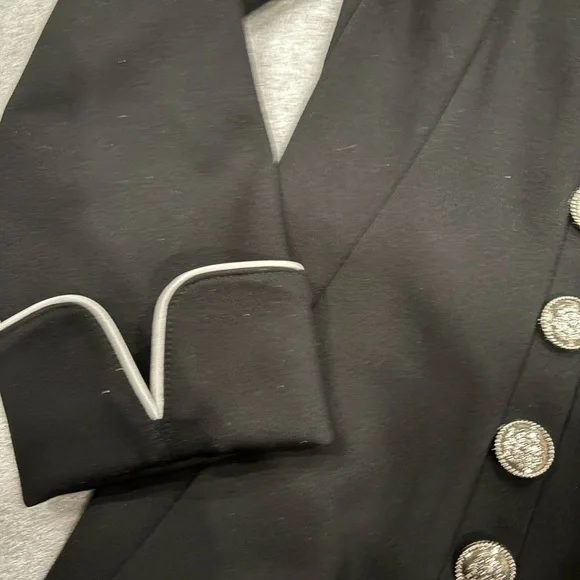 Joseph Ribkoff #183355 Woman's Black Military-Look Zip-Front Jacket - Picture 7 of 13